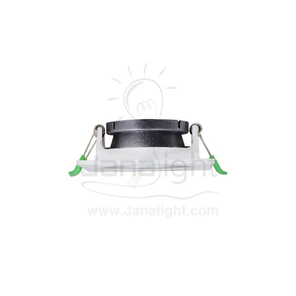 سبوت لايت فارغ متحرك مربع بلاستك ابيض فضي مط جنى لايت JN404 single square matt white & silver Spotlight frame